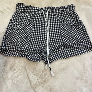 Black and white checkered shorts